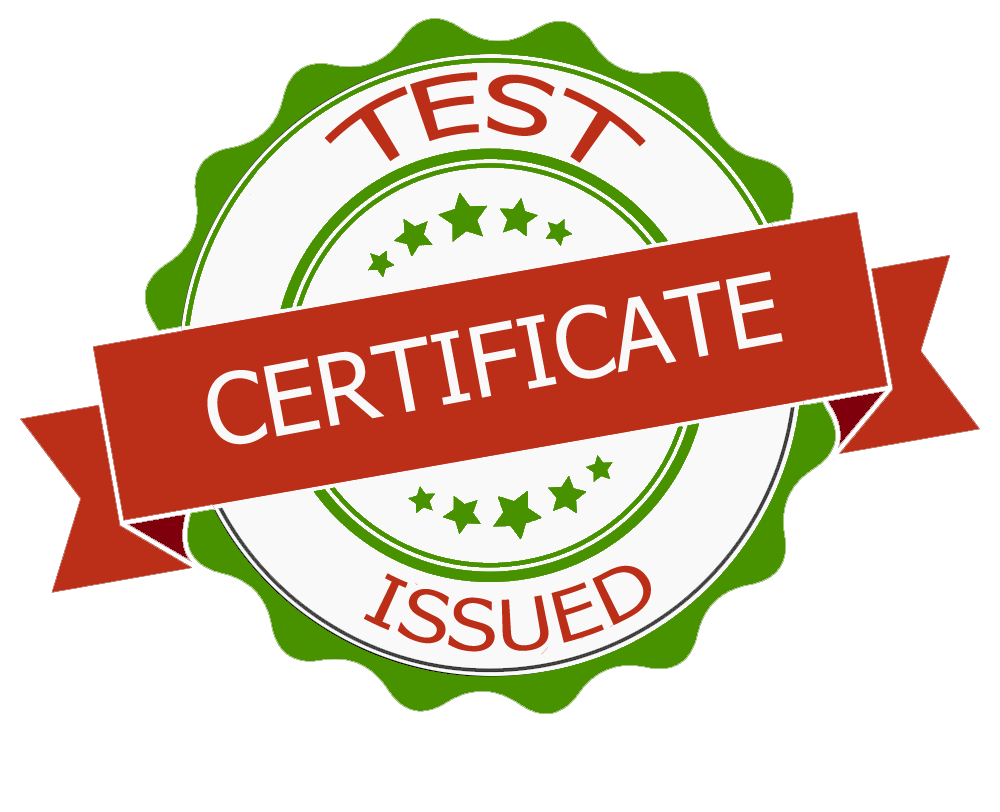flow control valve test certificate