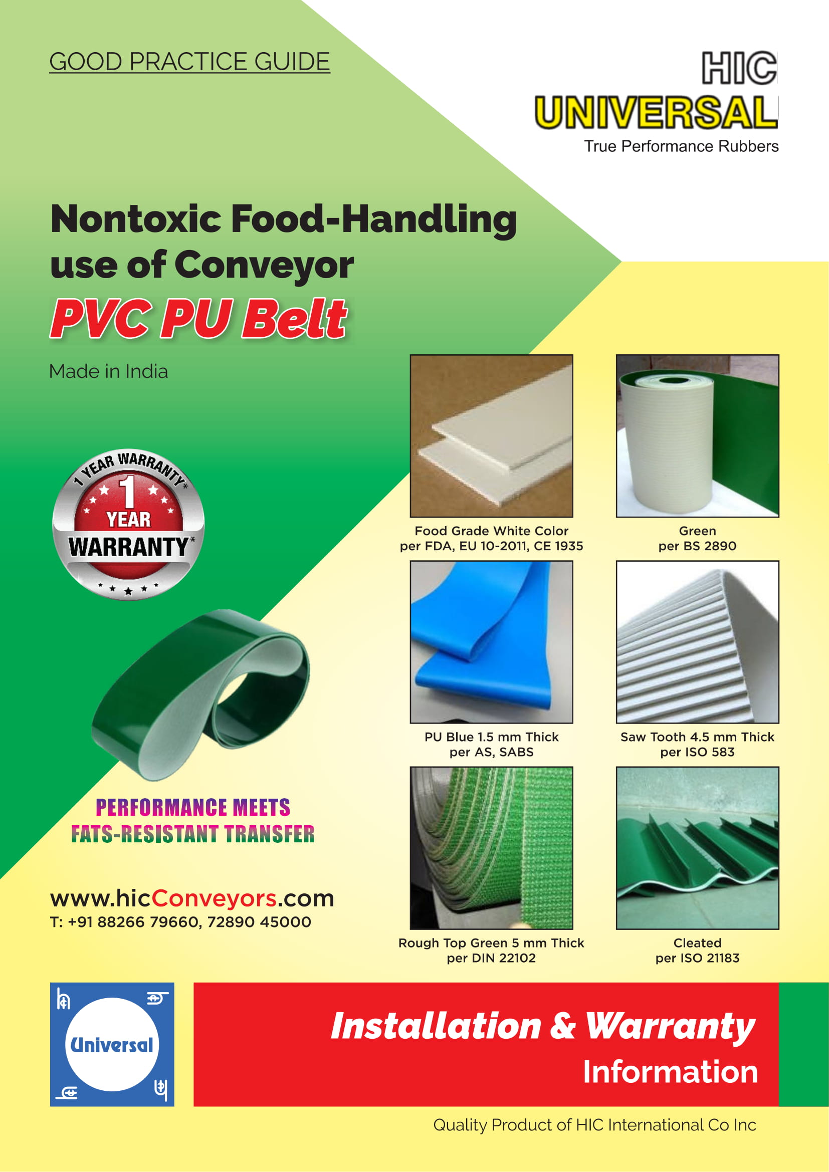 installation of belt pvc pu conveyor food handling