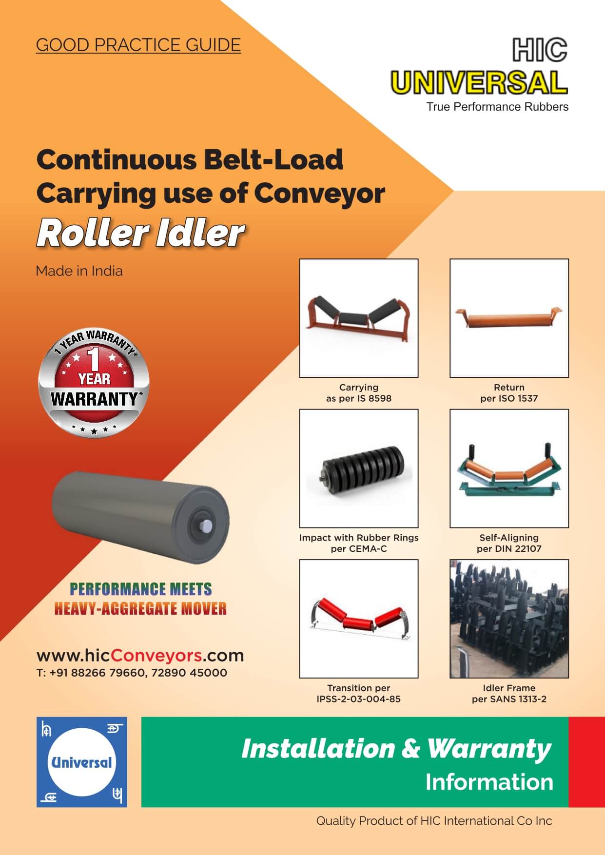 installation of idler conveyor carrying roller